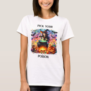Cute Witch Stirring Cauldron T Shirt