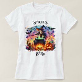 Cute Witch Stirring Cauldron T Shirt