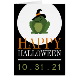 Cute Witch Toad, Happy halloween Hälsningskort