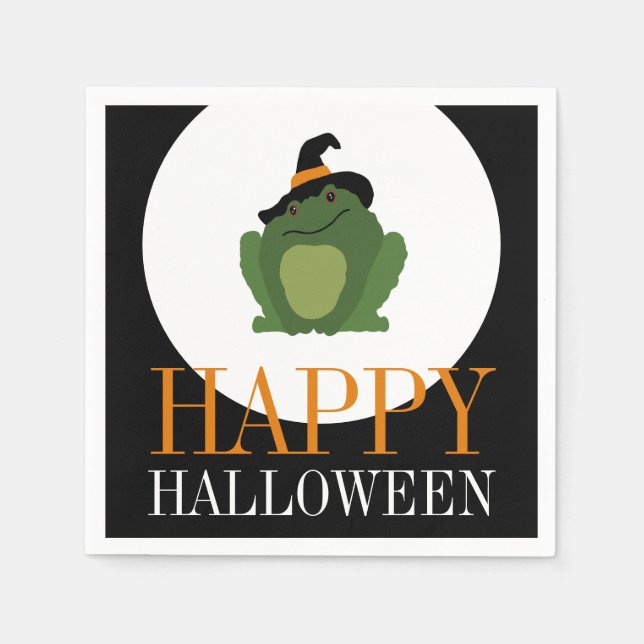 Cute Witch Toad, Happy halloween Pappersservett (Framsidan)