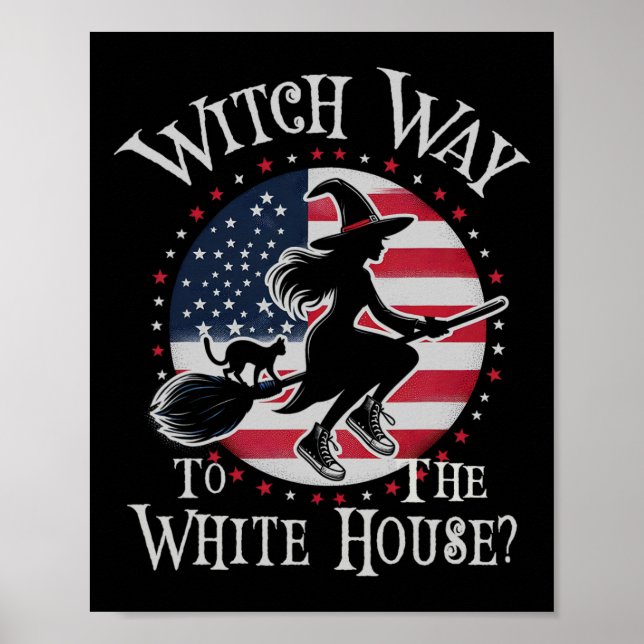 Cute Witch Way Way Way Way Way Way Vita huset Kama Poster (Framsidan)