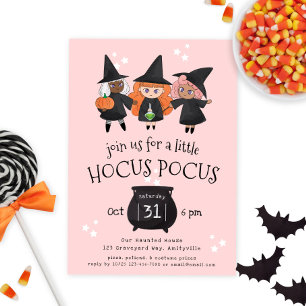 Cute Witches Hocus Pocus Halloween fest Inbjudan