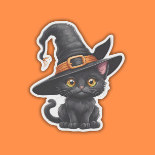 Cute Witchy Kitten Watersecure Klistermärken