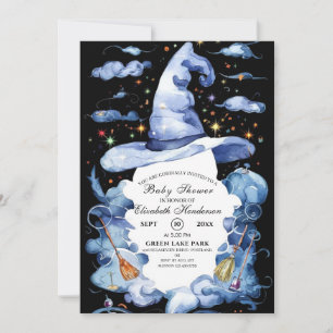 Cute Wizard Hat Baby Shower Inbjudningar
