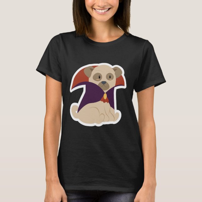 Cute Wizard Pug Hund - Dogoween Classic T-Shirt 10 (Framsida)