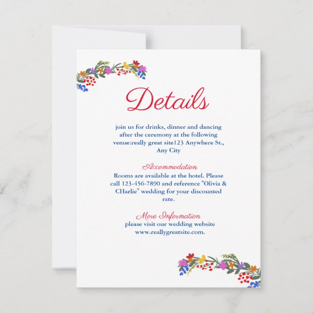 Cute Wldblommor Anteckningskort (Framsida)