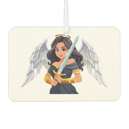 Cute woman Angel's with open wings and sword