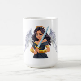 Cute woman Angel's with open wings and sword Kaffemugg