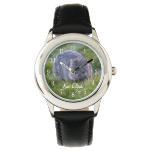 Cute Wombat Animal Australia EEG Grass Armbandsur