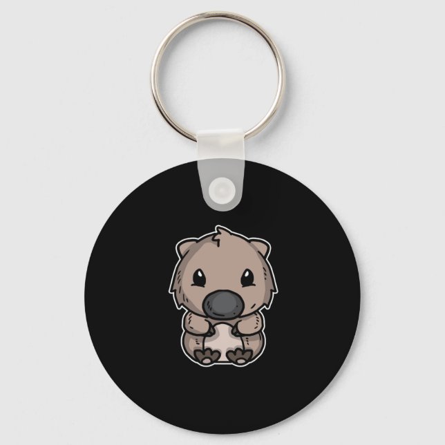 Cute Wombat Animal Gift Nyckelring (Framsida)