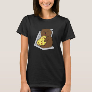 Cute Wombat Eating Pizza Fast Food Rodent T Shirt