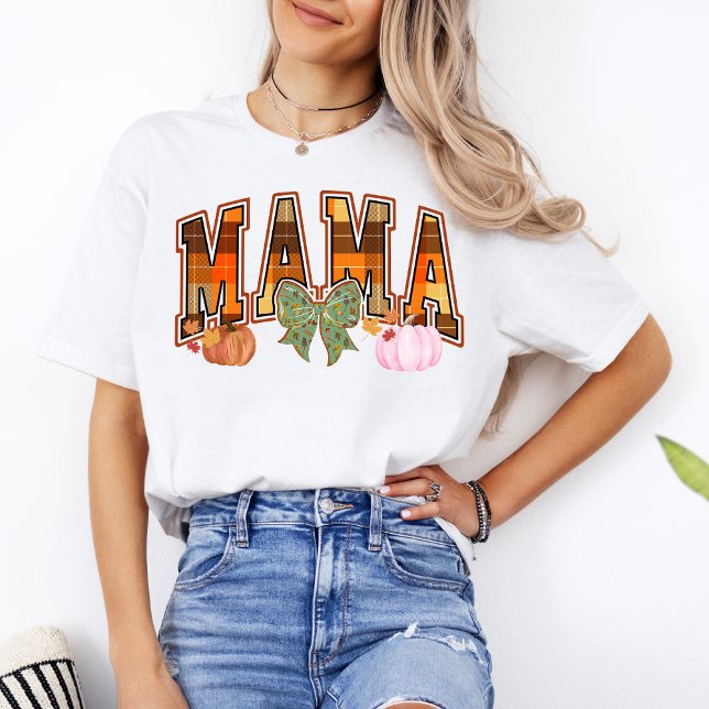 Cute Women Modern Mamma Shirt Fall Typography Blac T Shirt (Fall Mama Shirt)