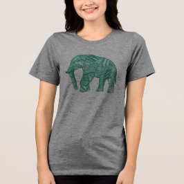 Cute Women's Patterned Elephant T-Shirt