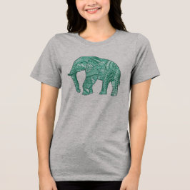 Cute Women's Patterned Elephant T-Shirt