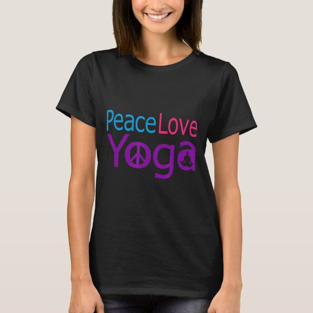 Cute Womens Peace Kärlek Yoga T Shirt (Framsida)
