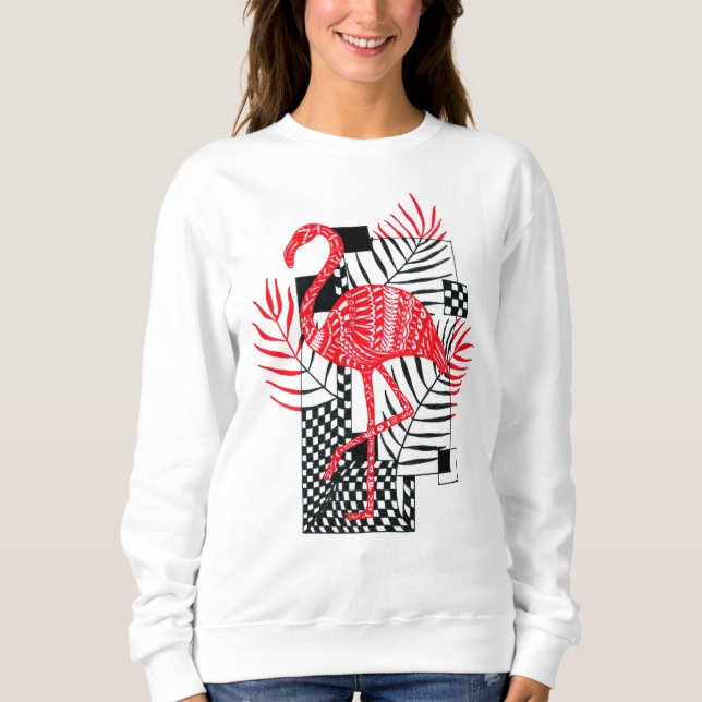 Cute Women's Red Flamingo Skriv ut sötskjorta T Shirt (Framsida)