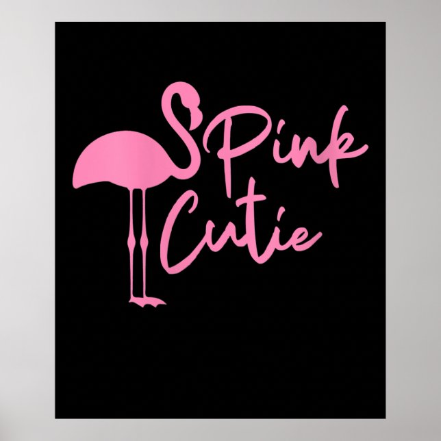 Cute Womens Rosa Flamingo | Rosa Cute | Flamingo Poster (Framsidan)
