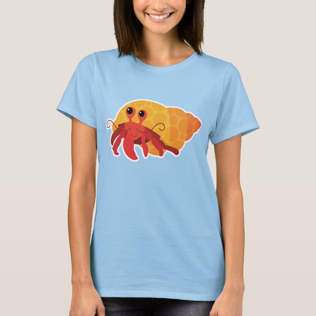 Cute Womens Tecknad Hermit Crab Tee (Framsida)