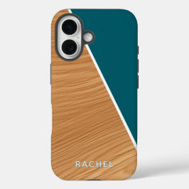 Cute Wood and Teal Personalized 