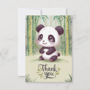 Cute Wood Panda Tack Kort