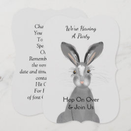 Cute Woodland Animal Bunny Rabbit Peronalised Inbjudningar