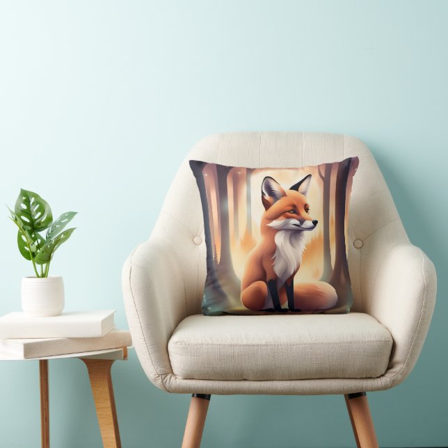 Cute Woodland Animal Fox Baby Kudde (Stol)