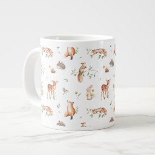 Cute Woodland Animal Friends Mönster Jumbo Mugg