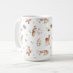 Cute Woodland Animal Friends Mönster Kaffemugg