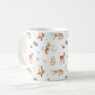 Cute Woodland Animal Friends Mönster Kaffemugg