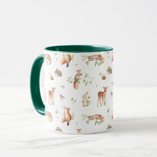 Cute Woodland Animal Friends Mönster Mugg