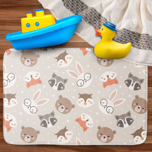 Cute Woodland Animal Kids Mönster Bathroom Badrumsmatta