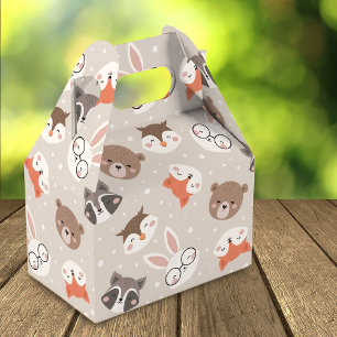 Cute Woodland Animal Kids Mönster Födelsedagsfest Presentaskar