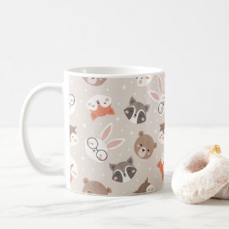 Cute Woodland Animal Kids Mönster Kaffemugg