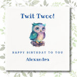 Cute Woodland Animal Kids Uggla Birthday Pappersservett<br><div class="desc">Anpassa den här vackra,  Cute Uggla Pappersservett och omvandla din ädla pojke eller flickas Födelsedagsfest till ett viskigt,  skogsland under. De här blöjorna är inte bara praktiska. De är ett charmerande tillägg som gör att skogen blir till varje ögonblick av Firande.</div>