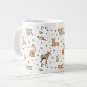 Cute Woodland Animal Mönster Jumbo Mugg