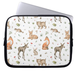 Cute Woodland Animal Mönster Laptop Fodral