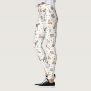 Cute Woodland Animal Mönster Leggings