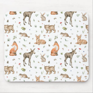 Cute Woodland Animal Mönster Musmatta