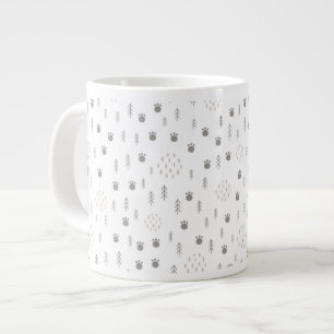 Cute Woodland Animal Track Mönster Jumbo Mugg