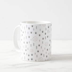 Cute Woodland Animal Track Mönster Kaffemugg