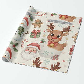 Cute Woodland Animals Christmas Wrapping Paper Presentpapper