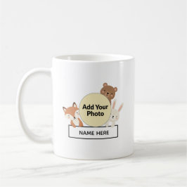 Cute Woodland Animals Custom Photo  Name  Kaffemugg