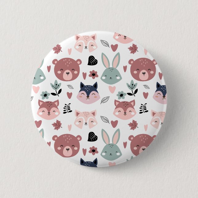 Cute Woodland Animals Forest Friends Nursery Knapp (Framsida)