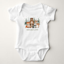 Cute Woodland Animals Forest Gräs Träd Greenery T Shirt