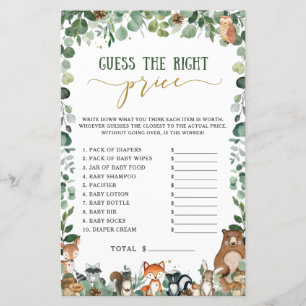 Cute Woodland Animals gissar Högernas Prisa spel
