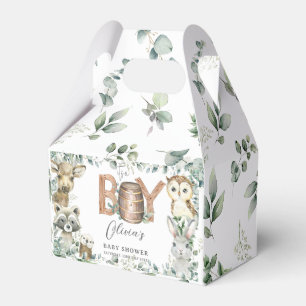 Cute Woodland Animals Greenery Boy Shower Presentaskar
