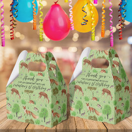 Cute Woodland Animals Grönt Meadow Mönster Presentaskar