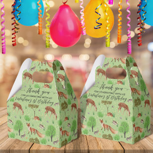 Cute Woodland Animals Grönt Meadow Mönster Presentaskar