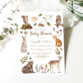 Cute Woodland Animals Kön Neutral Baby Shower Inbjudningar