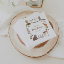 Cute Woodland Animals Kön Neutral Baby Shower